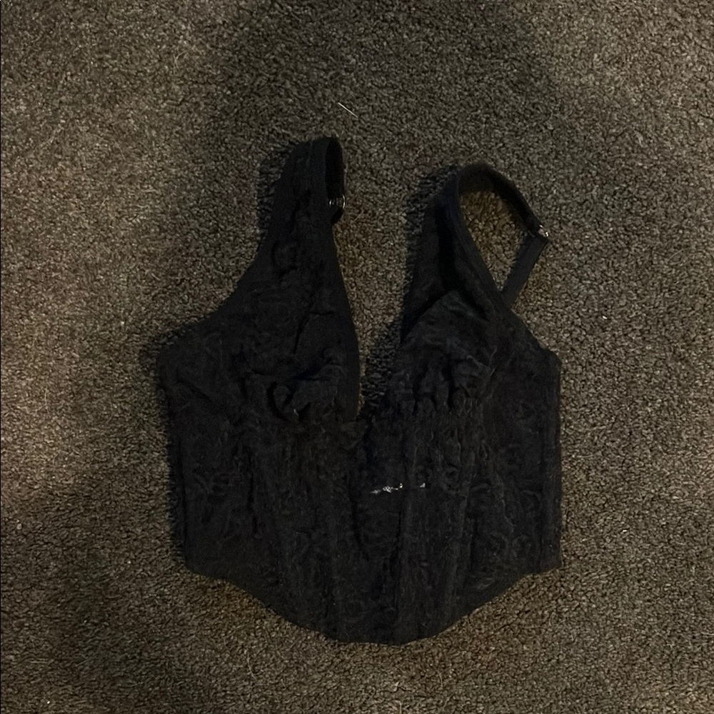 Urban Outfitters Black Sleeveless corset Bodysuit